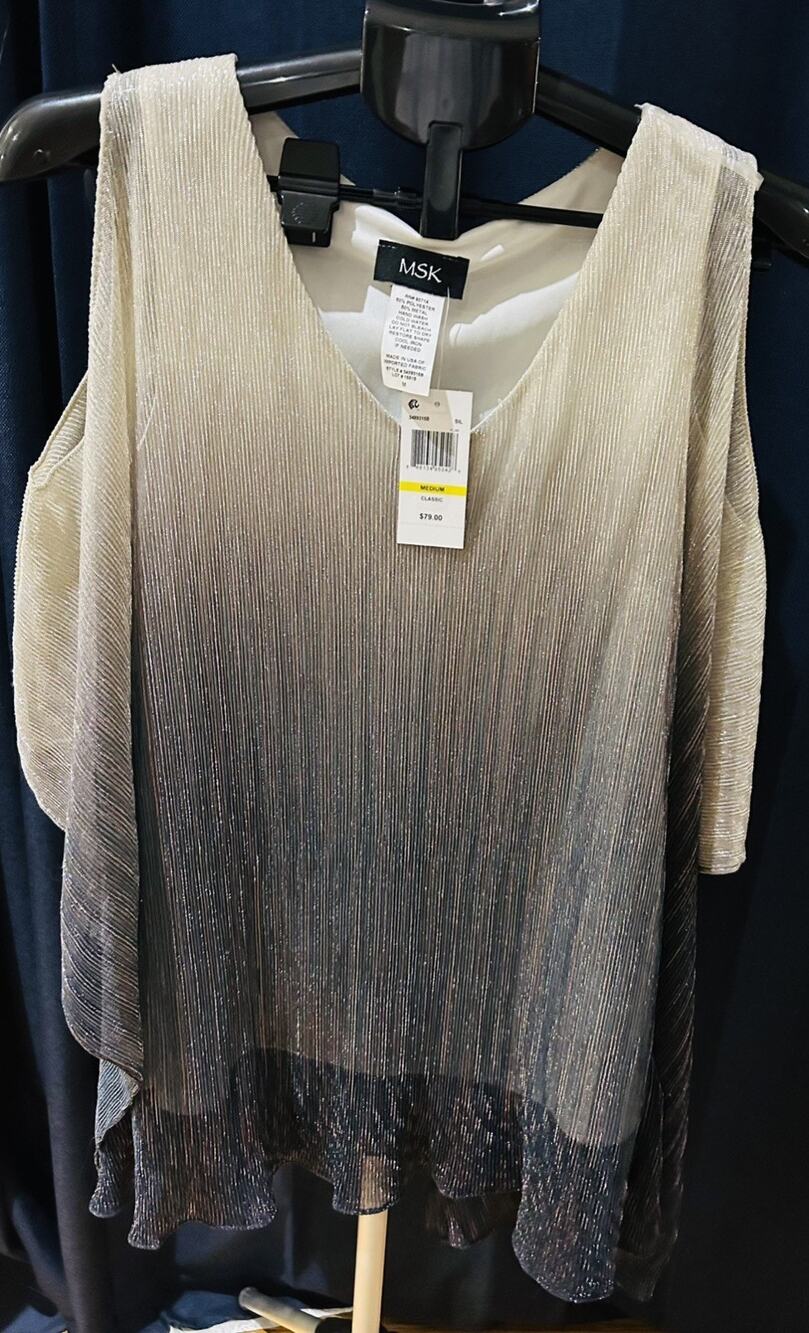 NWT MSK Ombre Cold Shoulder Blouse Women's size M